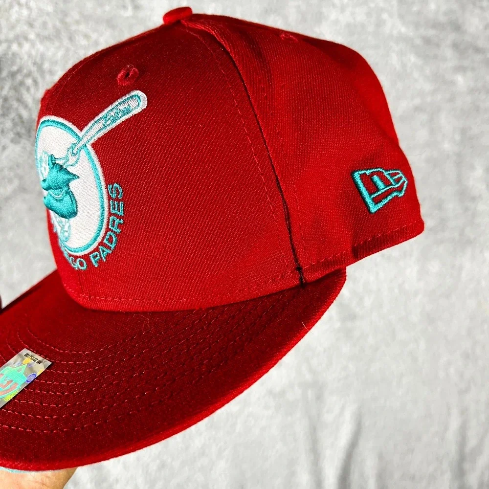 San Diego Padres 25th Anniversary Cap Mens 7.5 Red New Era 59Fifty Baseball MLB